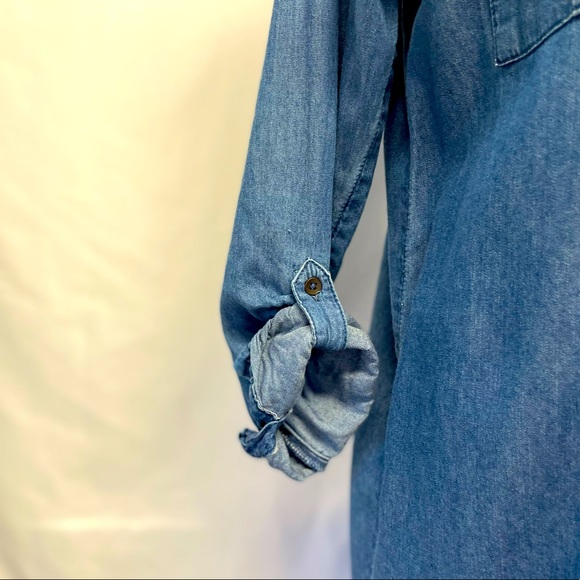Old Navy Button Up Denim Dress with Roll up Sleeves Sz 14 - Picture 5 of 12